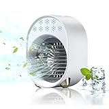 Luftkühler mit Verdunstungskühlung, Mini Klimaanlage Akku Portable, Mini...