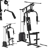 ArtSport Kraftstation ProfiGym 2000 mit Latzug- & Butterflystange, Seilzug...