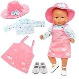 Miunana Kleidung Puppenkleidung Outfits für Baby Puppen, Kleidung Hut...