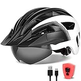 FUNWICT Fahrradhelm mit Visier für Herren Damen, Leichte Fahrradhelm mit...