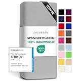 Jacobson Jersey Spannbettlaken Spannbetttuch Baumwolle Bettlaken (Topper...