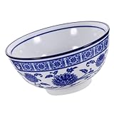 OFFSCH Retro Keramikschüssel mit Blau weißem Muster Vielseitige...