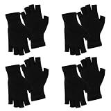 Fingerlose Handschuhe 4 Paare Fingerless Gloves Unisex Baumwollstrick...