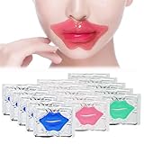 Lippenmasken Set, 15 Stück Lips Lip Pad Mask, Collagen Lippe Schlafen...