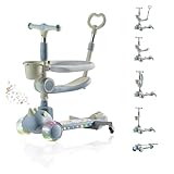 NMM Scooter Kinder 3-in-1 | Roller mit Sitzfunktion | Kinder Roller mit...