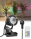 TobeBright 6W RGB LED Klemmspot mit Fernbedienung, 15 RGB-Lichter +...