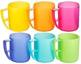 Kigima Plastikbecher mit Henkel 0,3l 6er Set Rainbow – bunte, extra...