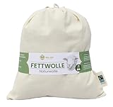 Bio Fettwolle Naturwolle 100g Schafwolle Rohwolle Wollfett Lanolin 100%...