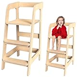 Puecrof Hochstuhl aus Birkenholz für Kinder – Einfache Montage,...