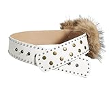 LIbgiubhy Edgy Metallnietenriemen, weiches PU Leder, größenverstellbar,...
