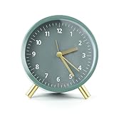 AiQInu Wecker Analog Ohne Ticken Rund, Alarm Clock mit Quarzwerk,...