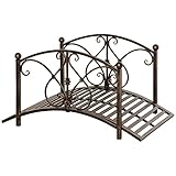 Outsunny Vintage Metall Gartenbrücke, Dekorative Brücke mit floralen...
