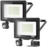 kolpop 2 Stücke 50W Led Strahler mit Bewegungsmelder Außen, 4500LM Led...
