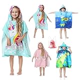 Mokani Badeponcho Kinder mit Kapuze, Mikrofaser Handtuch Poncho Kinder mit...