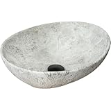 VBChome Waschbecken Stone 41 x 35 x 15 cm Kleine Keramik Oval Waschtisch...