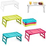 PLASTIC FORTE Tablett mit Beinen Klapptisch zum Frühstück oder Essen im...