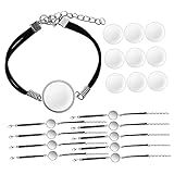 CATIEBYE 10 Stück Teiliges Blanker Armbänder mit Klarglas Cabochons DIY...