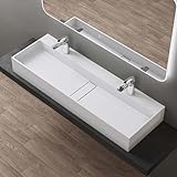 doporro Waschbecken Hängewaschbecken 120x40x14 cm, Aufsatzwaschbecken in...