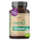 Bio Vitalpilze Mix – 120 Kapseln – 7 Vitalpilze – Reishi – Chaga...