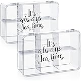com-four® 2x Aufbewahrungsbox für Tee und Teebeutel - Teebox aus...