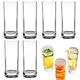 Wassergläser – Wiederverwendbare Trinkgläser aus transparentem Glas mit...