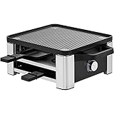 WMF Lono Raclette Grill mit Pfännchen und Schiebern, Raclette 4 Personen,...