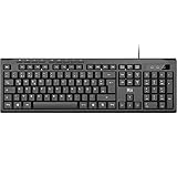 Rii Tastatur Kabelgebunden, PC Tastatur USB, Business Slim Tastatur mit...