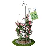 TTL Garden Obelisk Rankhilfe XL 195x40cm braun - Rosen Rankgitter Metall...