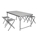 Mojawo 5tlg. Campingmöbel Set Aluminium Outdoor Camping L120xB60xH70cm...