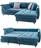 Modernes Ecksofa mit Schlaffunktion und Bettkasten B250/T190/H84 cm,...