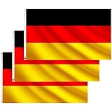 COCOSY 3 Stück Deutschland Fahne - 90 x 150 cm 100% Polyester Deutschland...