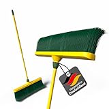 BigDean Krallenbesen XL mit Teleskopstiel gebogenen Borsten Gartenbesen...