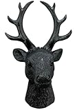Exner origineller dekorativer Hirschkopf als Büste matt schwarz ca. 16 cm...