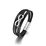 Zysta Lederarmband Herren Unendlichkeitszeichen Armband Infinity...