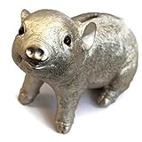 Bada Bing XXL Tier Spardose groß in Perlmutt Silber - Sparschwein...