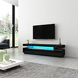 Moderner TV-Ständer mit LED-TV-Einheit, weiße Hochglanz-Vorderseite, 3...