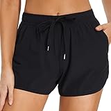 Damen-Badeshorts mit Taschen, hohe Taille, Board-Badehose, Badehose,...