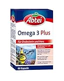 Abtei Omega 3 Plus - Nahrungsergänzungsmittel reich an Omega-3-Fettsäuren...