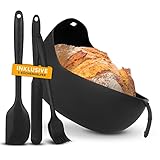 AVIDI 3 in 1 Silikon Brotbackform, set, rund, Rezepte, inkl. Küchenhelfer,...