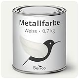 Berico Metallfarbe - Weiss - 0,7 Kg - 3in1 Premium Metallschutzlack -...