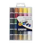 Korbond Nähgarn-Set – 30 Spulen Polyester-Nähgarn – 1350 m – 30 x...