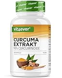 Curcuma Extrakt - 180 Kapseln - Hochdosiert mit 500 mg Curcumin pro...