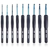 DOPENSPI 9 Stück Häkelnadel Set, 2-6 mm Häkelset mit Ergonomische...