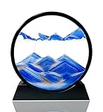 ieron 3D-Sandkunst, dynamisches Sandbild, blau, 17,8 cm, fließendes...