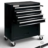Arebos Werkstattwagen 4 Fächer + großes Fach für Werkzeug Kratzfeste...