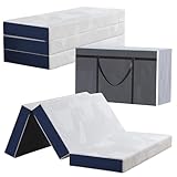 Hiimgo Faltmatratze 75 x 195 x 15 cm, 4-teilig Klappbar - Faltbare...