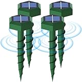 Maulwurfschreck Ultraschall 4 Stück, Maulwurf Vertreiber Solar für...