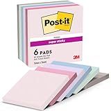 Post-it Super Sticky Notes Soulful Collection - 6 Blöcken, 90 Blatt pro...