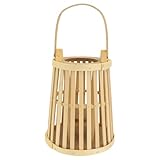 GARVALON Bambus Windlaterne Handgefertigt Windlicht für Garten und...