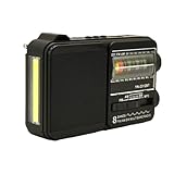 Tragbares Radio mit Batterien, kleines Radio mit Kurbel und LED-Lichtern,...